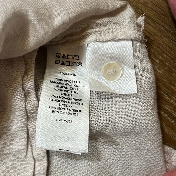 Sigrid Olsen 100% Linen Tunic Button Down Shirt Women's Medium M Pockets EUC - Picture 12 of 12